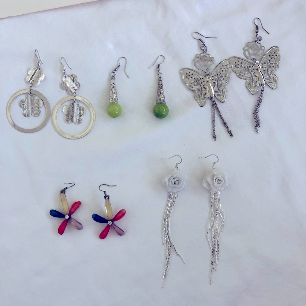 5 Pairs Assorted Dangly Fashion Earrings